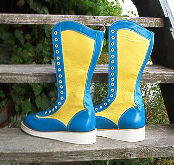 RD Wrestling Boots --Blue and Yellow 